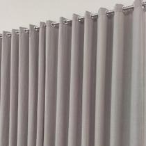 Cortina Sofisticada De Voil Linho Com Forro Blecaute 100% Corta Luz Tecido 4,00x2,60