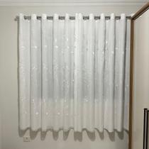 Cortina Sofisticada Para Cozinha Voil Bordada Floral Com Forro 3,00x1,80 Cortina Sofisticada Para Cozinha Voil Bordada Floral Com Forro 3,00x1,80