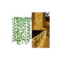 Cortina Solar Leaf Vine de 3x3m com 300 LEDs de luz quente Cortina Solar Leaf Vine de 3x3m com 300 LEDs de luz quente