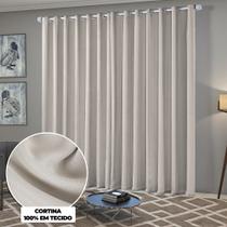 Cortina Solaris Blackout de Tecido 4m x 2,50m com Ilhós Cromado