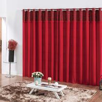 Cortina Stella Casa Dona 300x250cm Vermelho