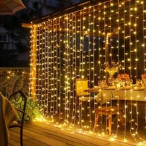 Cortina String Lights Dazzle Bright 300 LED conectável em 8 modos Cortina String Lights Dazzle Bright 300 LED conectável em 8 modos