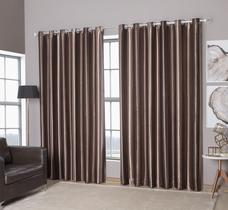 Cortina Sued C/ Blackout Chocolate 300x250cm Tecido Corta Luz