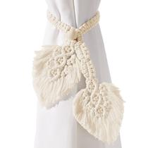Cortina Sunkaioo Boho, tricotada à mão, algodão, pacote com 2 Cortina Sunkaioo Boho, tricotada à mão, algodão, pacote com 2