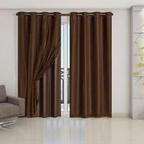 Cortina tamanho 2.60/2.50na cor marrom com blackout corta luz 100% para sala de tv ou janela quarto