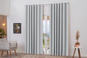 Cortina Tecido Blackout Bloqueia Luz 8,00 X 2,80 Com 48 Ilhóses cinza