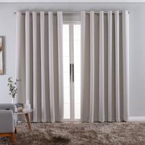 Cortina Tecido Blackout Off White 280x170cm Para Varão