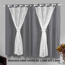 Cortina Tecido Cinza 2,20mx1,30m Sala ou Quarto Marrocos Cortina Tecido Cinza 2,20mx1,30m Sala ou Quarto Marrocos