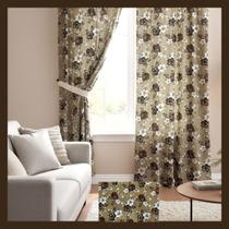 Cortina tecido Floral marrom 2,60x2,60m Cortina tecido Floral marrom 2,60x2,60m