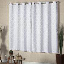 Cortina Tecido Jacquard Janela Pequena Sala/quarto 2,00x1,30 - Feffo Cortinas