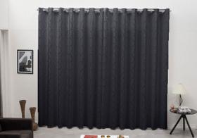 Cortina Tecido Jacquard Preto 2,80x1,30 Sala Quarto Cozinha