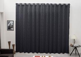 Cortina Tecido Jacquard Preto 2,80x1,50 Sala Quarto Cozinha