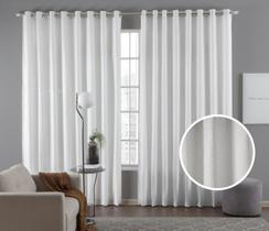 Cortina Tecido Linho 4,00M De Largura X 2,30M De Altura Branco Para Sala Ou Quarto