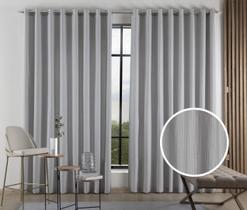 Cortina Tecido Linho 6,00M De Largura X 2,40M De Altura Cinza Para Sala Ou Quarto
