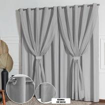 Cortina Tecido Linho Flame Luxo 4,00 largura X 2,50 Altura