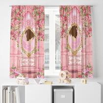 Cortina Tecido Oxford Decorativa Bailarina Molduras - 120x70cm