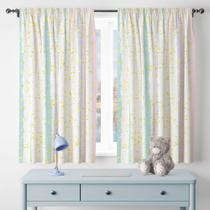 Cortina Tecido Oxford Decorativa Listras Tons Pastéis Glitter - 120x70cm