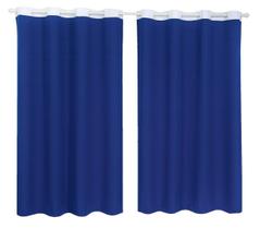 Cortina Tecido Oxford Faixa Branco 2,50M X 3M ul-Marinho