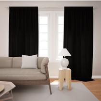 Cortina Tecido Oxford Lisa Preto - 280x220cm