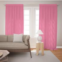 Cortina Tecido Oxford Lisa Rosa Chique - 280x220cm