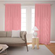 Cortina Tecido Oxford Lisa Rosa Claro - 280x220cm