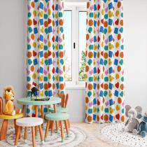 Cortina Tecido Oxford Quarto Infantil Brinquedos Pop It Diversos Coloridos - 280x220cm