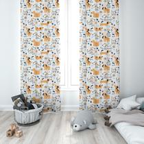 Cortina Tecido Oxford Quarto Infantil Cachorros Diversos Laranja - 140x220cm Cortina Tecido Oxford Quarto Infantil Cachorros Diversos Laranja - 140x220cm