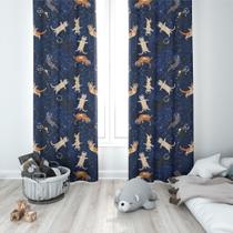 Cortina Tecido Oxford Quarto Infantil Constelações Gatos Astronautas - 140x220cm Cortina Tecido Oxford Quarto Infantil Constelações Gatos Astronautas - 140x220cm