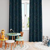 Cortina Tecido Oxford Quarto Infantil Dinossauro Neon CI01 - 280x220cm