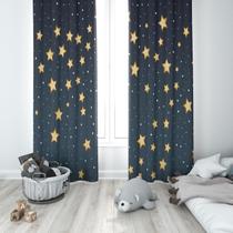 Cortina Tecido Oxford Quarto Infantil Estrelas Noturnas - 280x220cm Cortina Tecido Oxford Quarto Infantil Estrelas Noturnas - 280x220cm