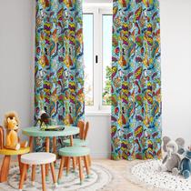 Cortina Tecido Oxford Quarto Infantil Heróis Balões Quadrinhos - 280x220cm Cortina Tecido Oxford Quarto Infantil Heróis Balões Quadrinhos - 280x220cm