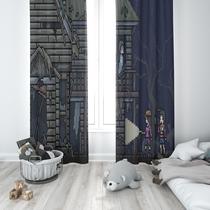 Cortina Tecido Oxford Quarto Infantil PIxel Art Crianças Casa Assombrada - 140x220cm Cortina Tecido Oxford Quarto Infantil PIxel Art Crianças Casa Assombrada - 140x220cm