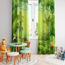 Cortina Tecido Oxford Quarto Infantil Selva - 280x220cm Cortina Tecido Oxford Quarto Infantil Selva - 280x220cm