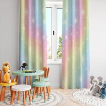 Cortina Tecido Oxford Quarto Infantil Tie Dye Candy Estrelas - 280x220cm