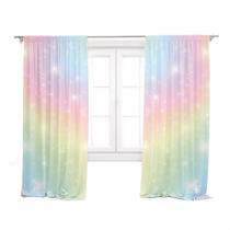 Cortina Tecido Oxford Quarto Infantil Tie Dye Candy Estrelas - 280x220cm