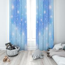 Cortina Tecido Oxford Quarto Tie Dye Azul Brilhos - 280x220cm