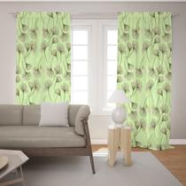 Cortina Tecido Oxford Sala Folhas em Cascata - 140x220cm