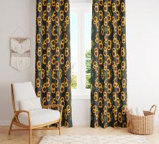 Cortina Tecido Oxford Sala Girassol - 280x220cm