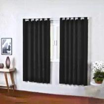 Cortina tecido para Sala E Quarto 2,40 X 1,35 PRETA Cortina tecido para Sala E Quarto 2,40 X 1,35 PRETA
