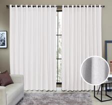 Cortina Tecido Rustico 2,00M x 2,30M Semi Blackout Branco Cortina Tecido Rustico 2,00M x 2,30M Semi Blackout Branco