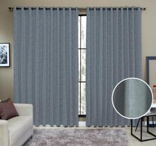 Cortina Tecido Rustico 2,00M x 2,40M Semi Blackout Azul Cortina Tecido Rustico 2,00M x 2,40M Semi Blackout Azul
