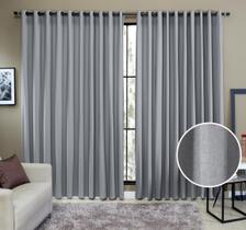 Cortina Tecido Rustico 2,00M x 2,40M Semi Blackout Cinza Cortina Tecido Rustico 2,00M x 2,40M Semi Blackout Cinza