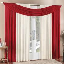 Cortina Tendência 2,00m X 1,70m Para Varão Em Malha Sala Quarto - Vermelho Cortina Tendência 2,00m X 1,70m Para Varão Em Malha Sala Quarto - Vermelho