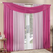 Cortina Tendência 3,00m X 2,50m Para Varão Em Malha Sala Quarto - Pink Cortina Tendência 3,00m X 2,50m Para Varão Em Malha Sala Quarto - Pink