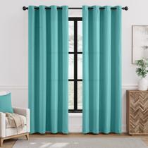 Cortina Térmica Aislante Texturizada de Lino Jinchan, 229 cm de Largo