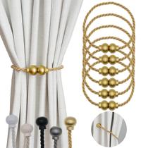 Cortina Tiebacks HIASTRA Magnetic Rope Gold, pacote com 6 Cortina Tiebacks HIASTRA Magnetic Rope Gold, pacote com 6