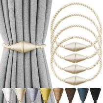 Cortina Tiebacks Nieffeiy Magnetic Rope Beige, pacote com 4 Cortina Tiebacks Nieffeiy Magnetic Rope Beige, pacote com 4
