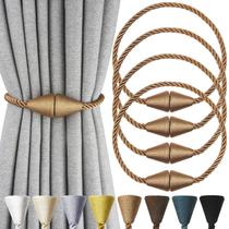 Cortina Tiebacks Nieffeiy Magnetic Rope Khaki, pacote com 4 Cortina Tiebacks Nieffeiy Magnetic Rope Khaki, pacote com 4