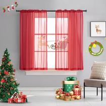 Cortina TOAVA DECO Red Sheer Voile 115x114 cm 2 painéis Cortina TOAVA DECO Red Sheer Voile 115x114 cm 2 painéis