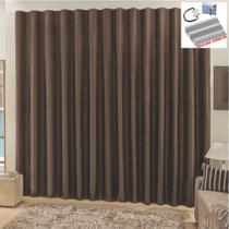 Cortina Top Chick 2 Metros Sala Quarto Tecido Ráfia Trilho Comum - Tabaco - 100% Poliéster Cortina Top Chick 2 Metros Sala Quarto Tecido Ráfia Trilho Comum - Tabaco - 100% Poliéster